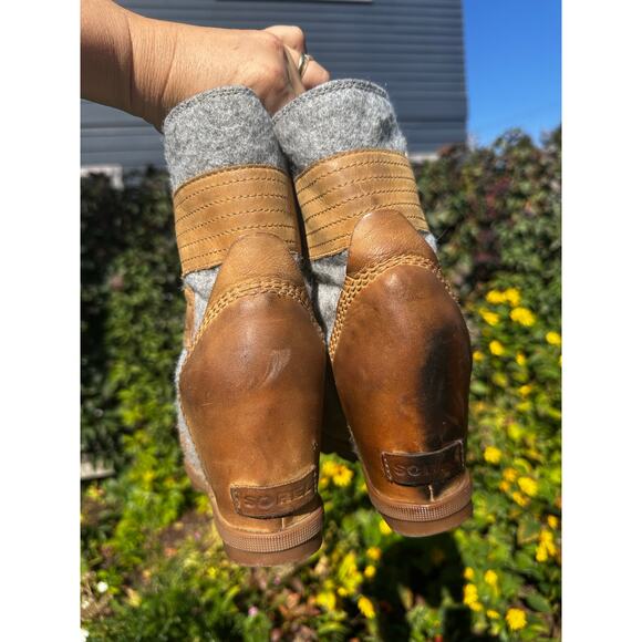 Sorel Lexie Waterproof Wedge Leather Ankle Boots Women's Size 10 - Picture 4 of 9